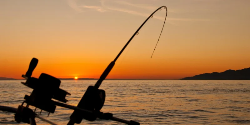 Fishing boat at sunset in Croatia