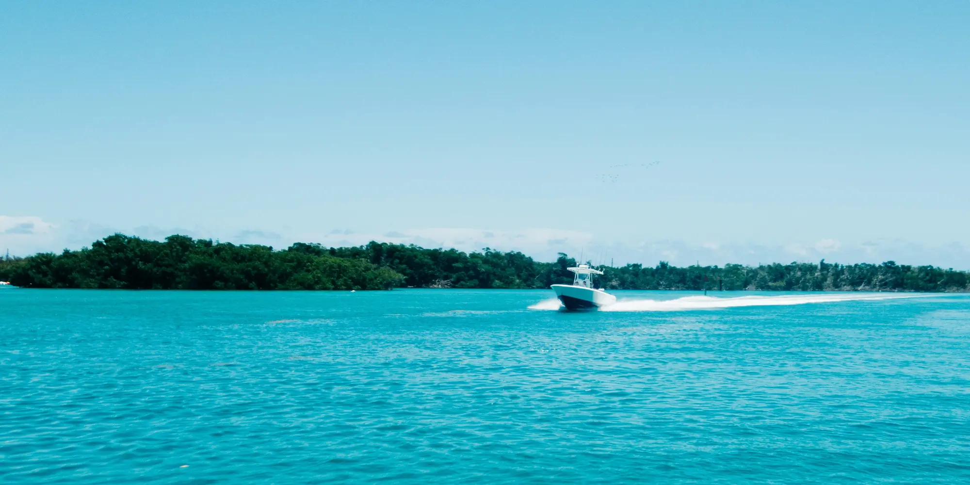 Florida Keys Stock Island kleines Mootorboot im Meer Florida keys stock island kleines mootorboot im meer