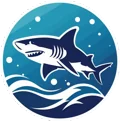 Haitauchen Logo Hai mit Wellen