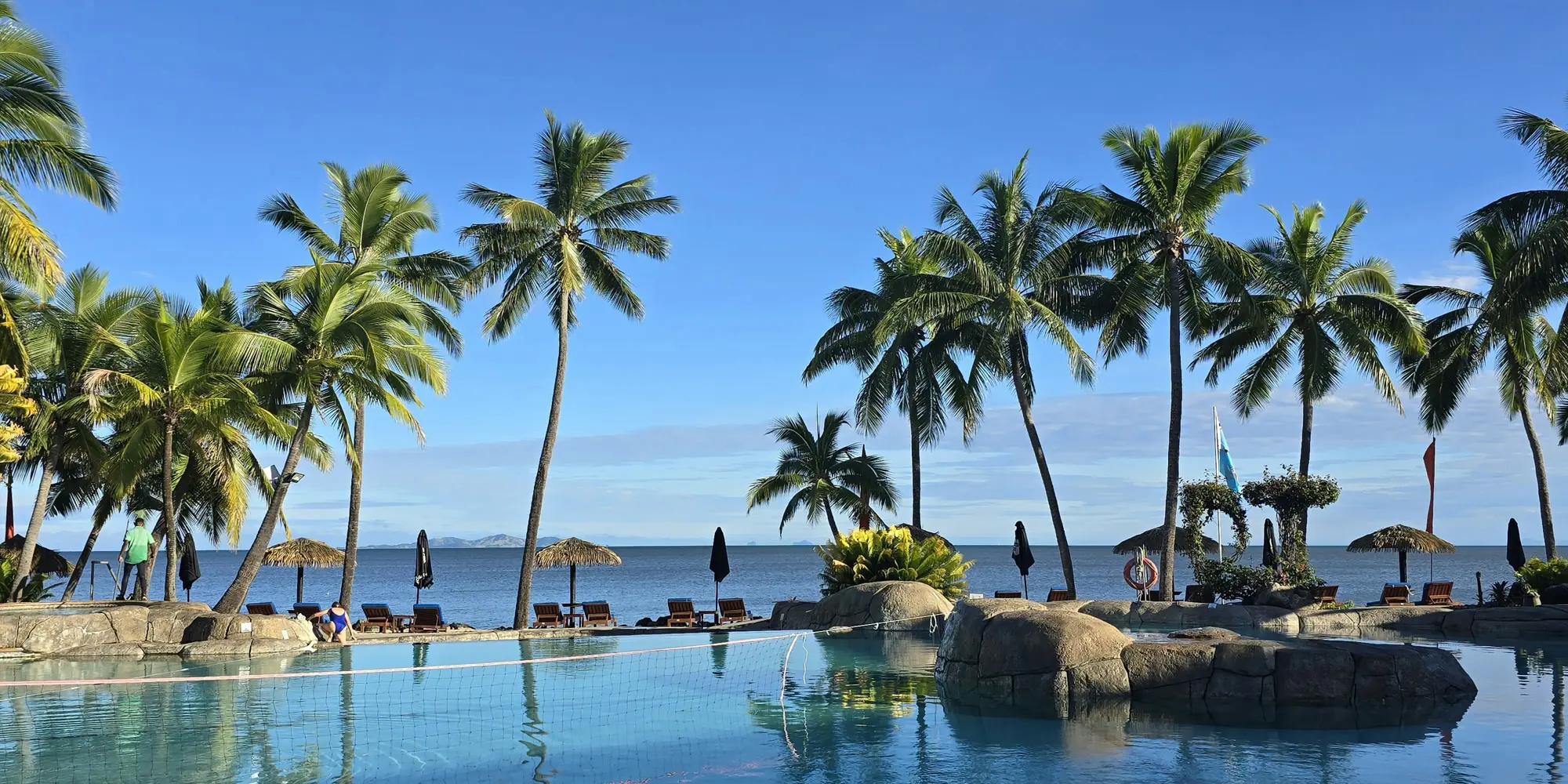 Fidschi tauchen mit haien strand mit palmen