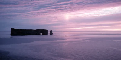 Rocher Percé vor der Küste von Québec im Jahr 1962